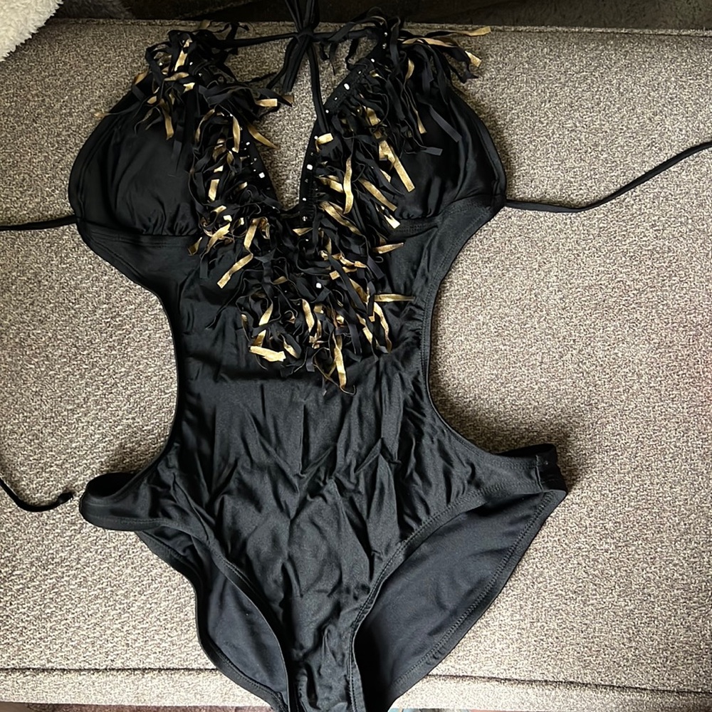 Fringe and beaded monokini